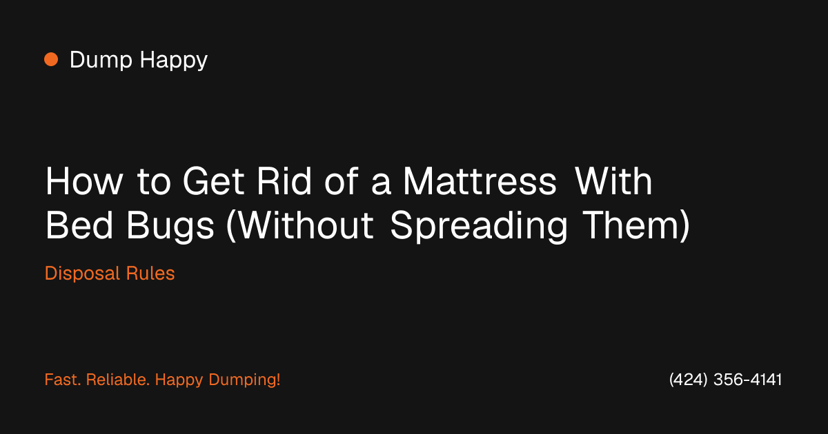 Mattress sealed in plastic and labeled for bed bug disposal