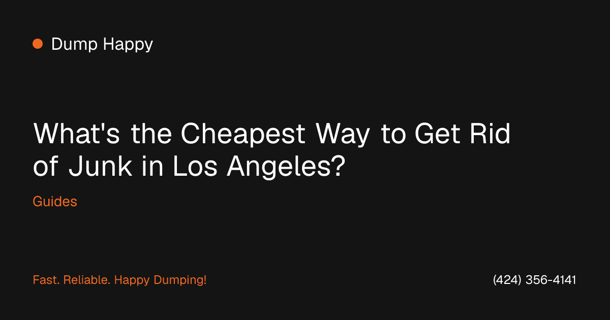 Dump Happy crew loading a mixed pile of household junk into one truck in Los Angeles