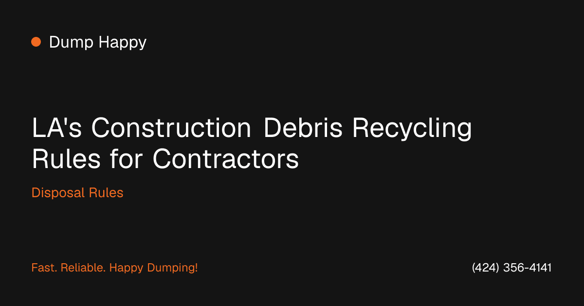 Construction debris sorted for recycling at a Los Angeles job site