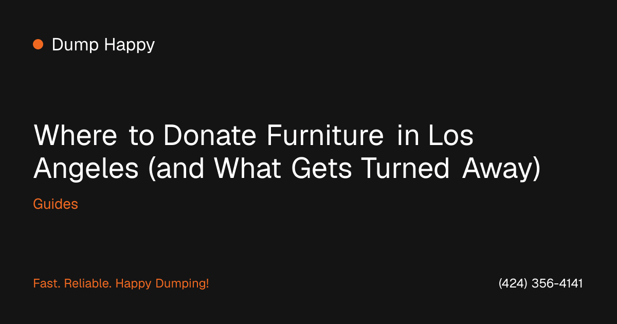 Gently used dresser and chairs ready for donation in Los Angeles