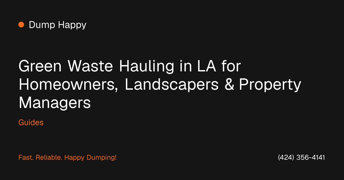 Landscaping crew handing off a large pile of green waste to a hauling truck in Los Angeles