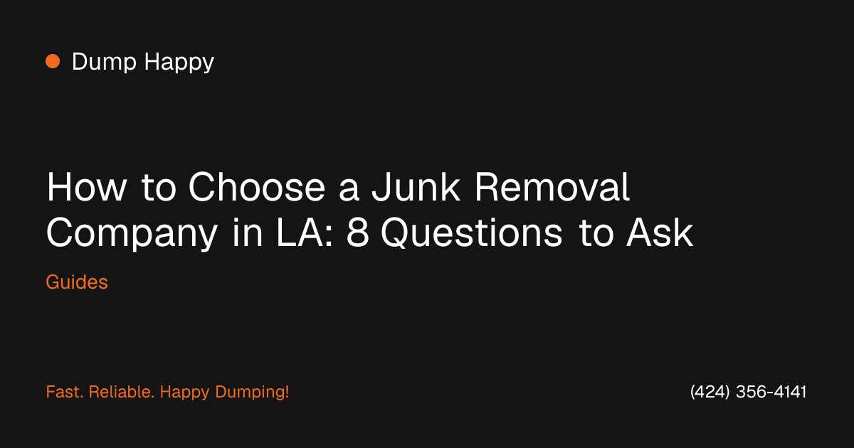 Branded junk removal truck and crew arriving for a job in Los Angeles