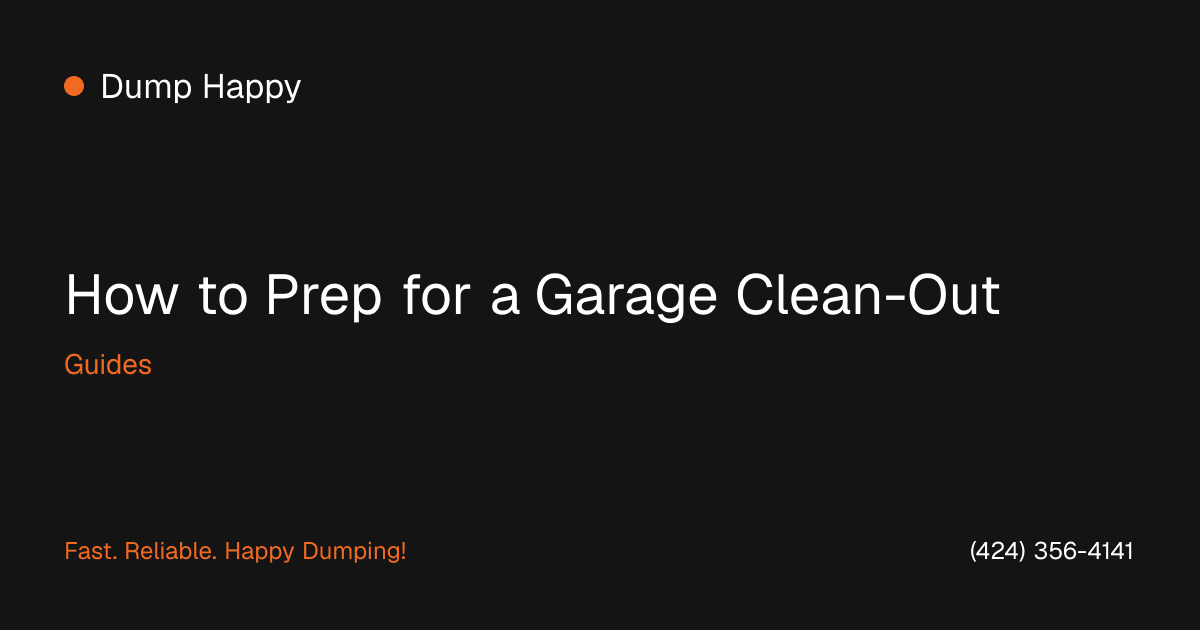 Cluttered garage being sorted before a clean-out